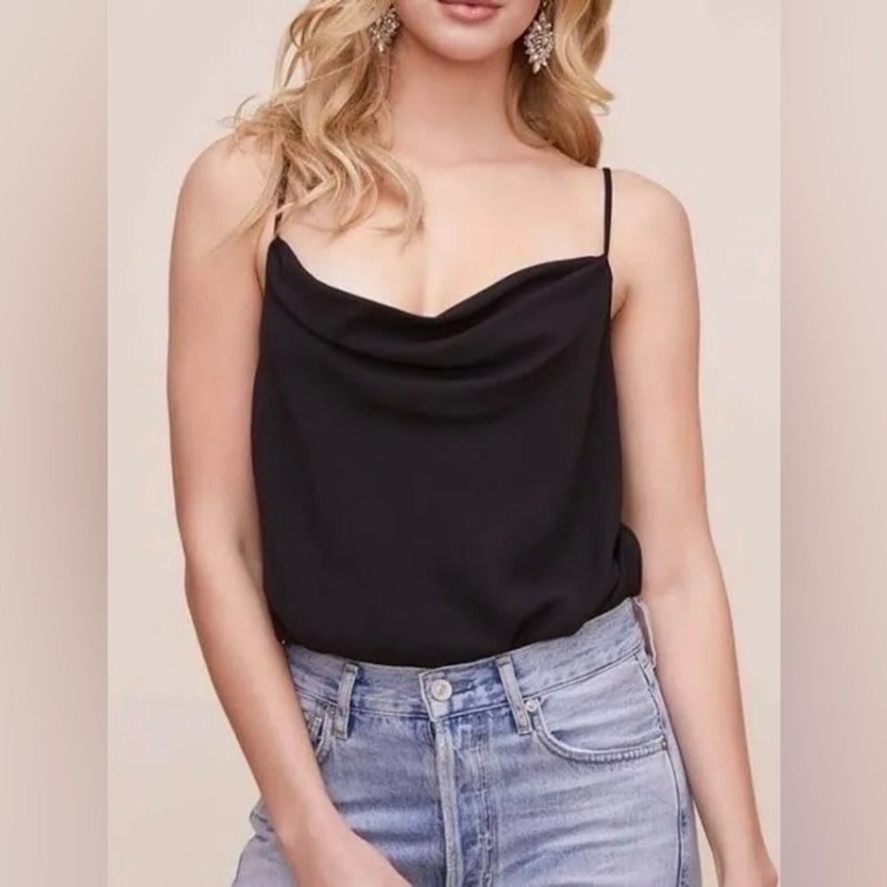 Astr Cowl Drape Neck Bodysuit Black, S